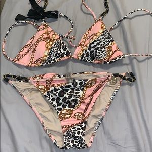 Victoria’s secret leopard chain bikini set